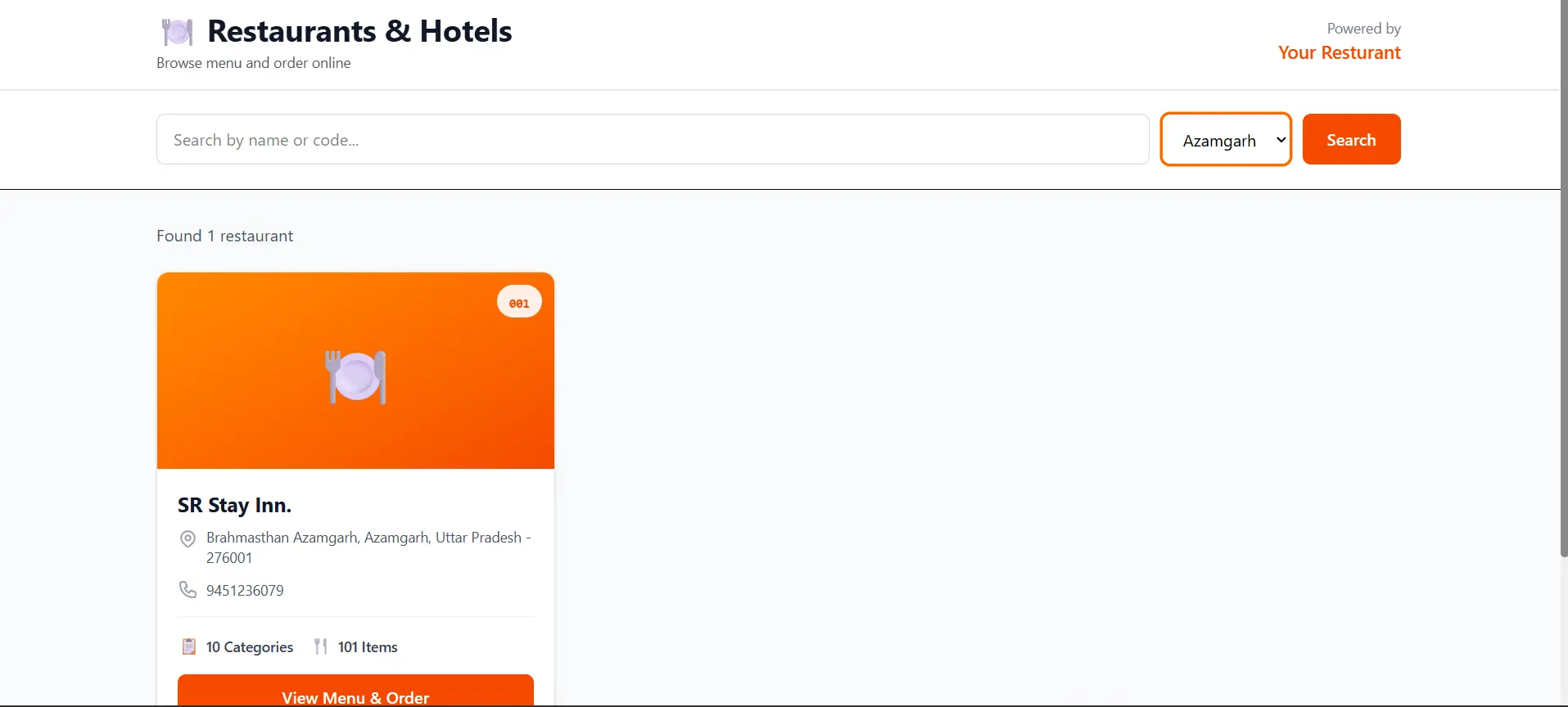 Restaurant ordering platform